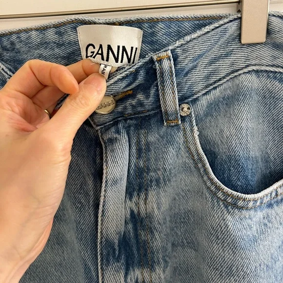 Ganni Soft Light Blue Wide-Leg Jeans - Picture 5 of 5